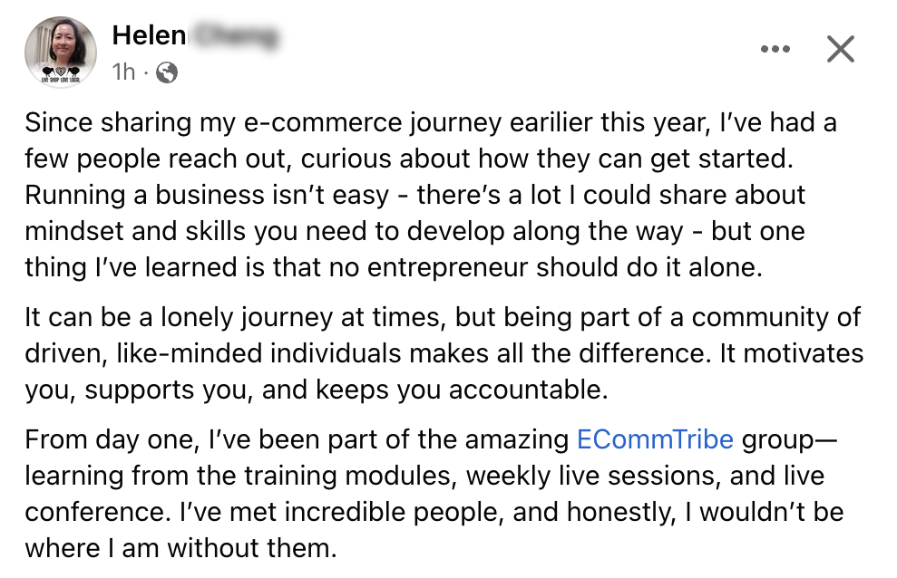 Helen: no entrepreneur should do it alone, the community makes all the difference