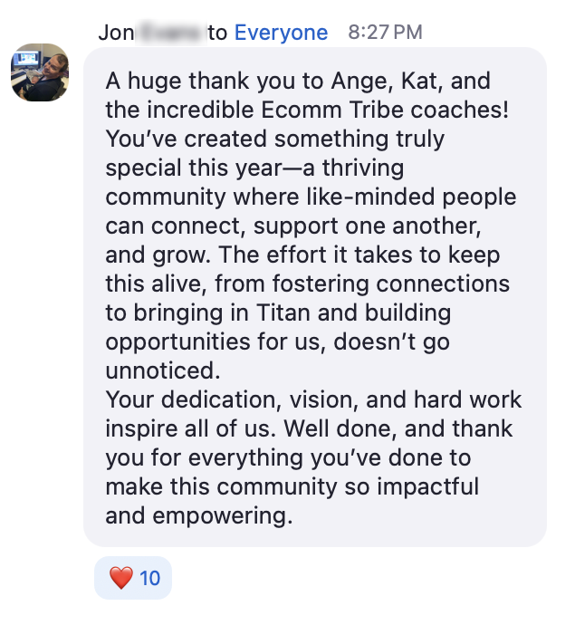 Jon: a thriving community where like-minded people connect, support, and grow
