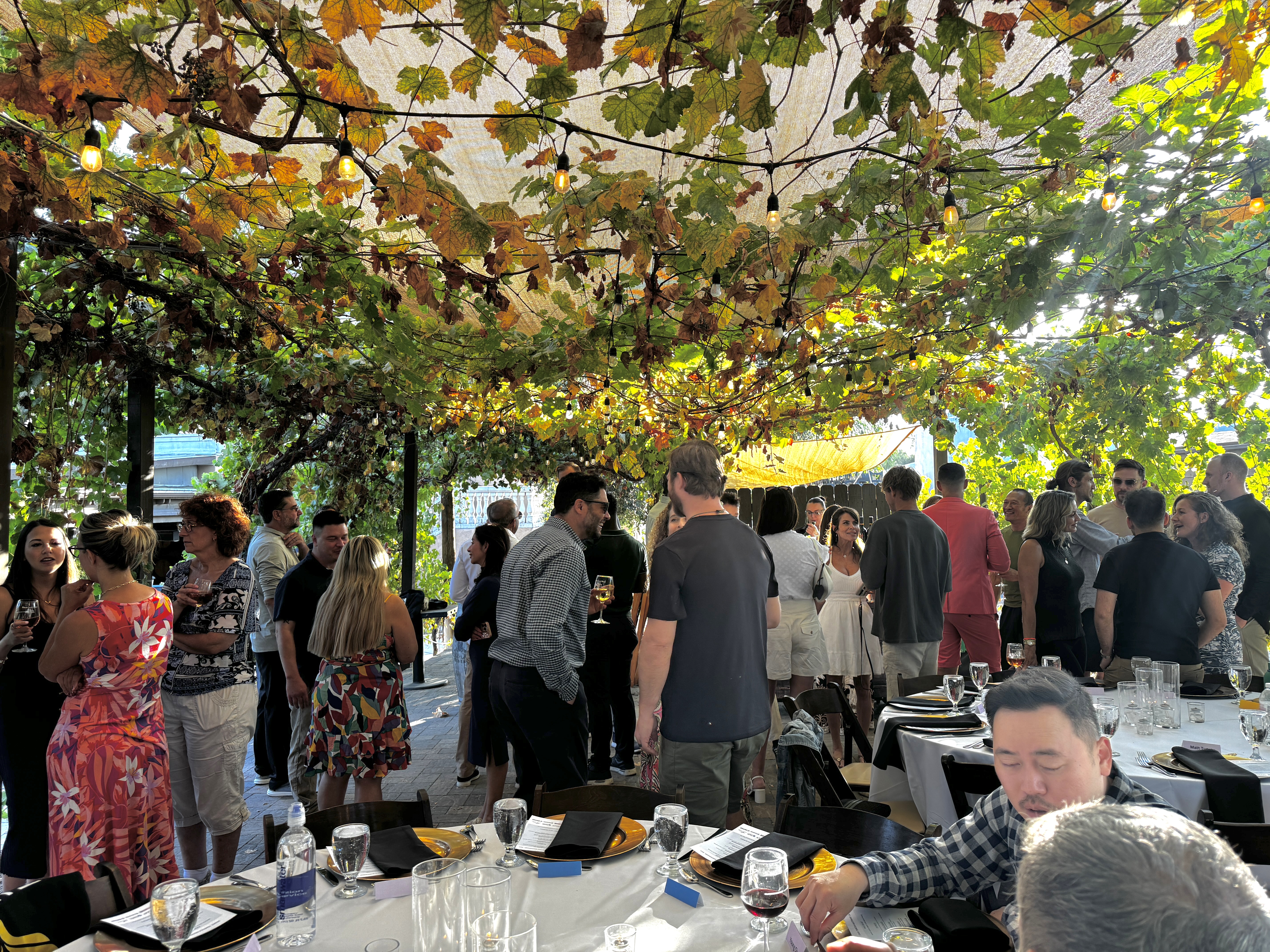 Titan members at a dinner